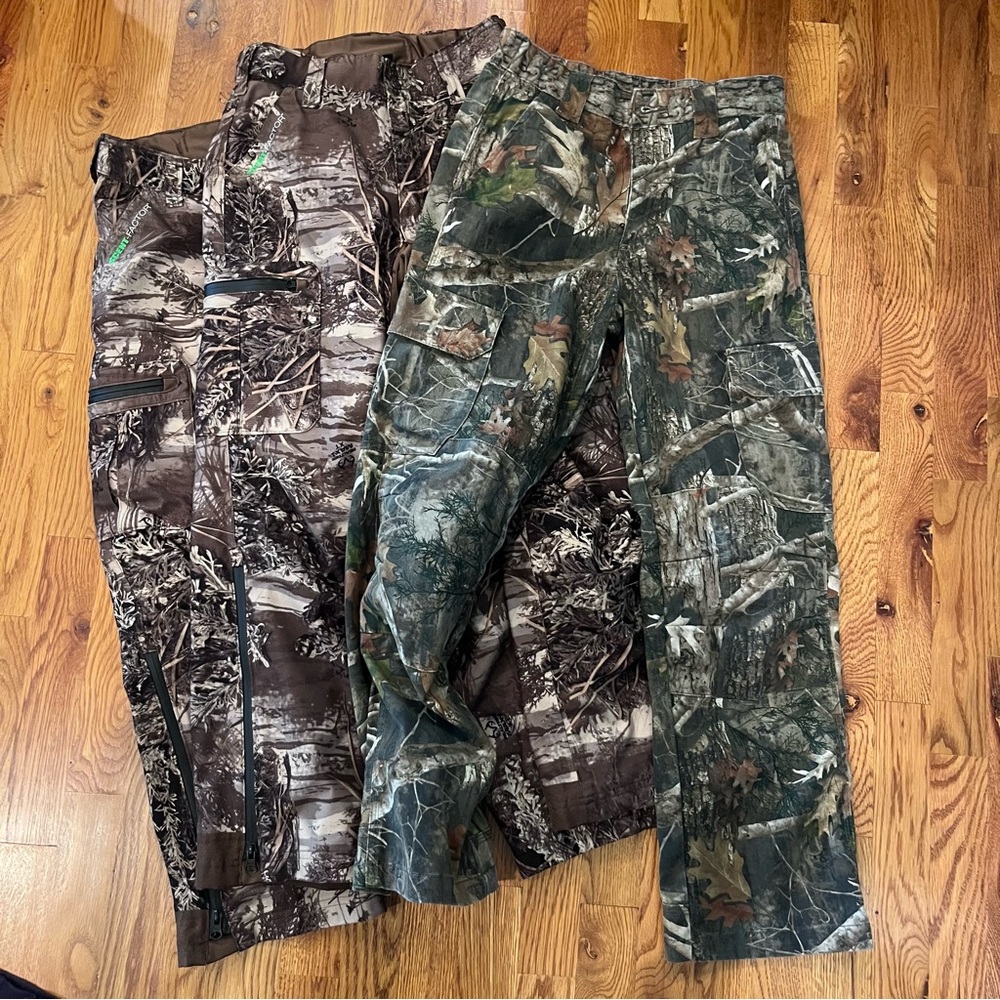 Camouflage Hunting Pants Youth Redhead And RealTree Size XL & Large 3 Pairs